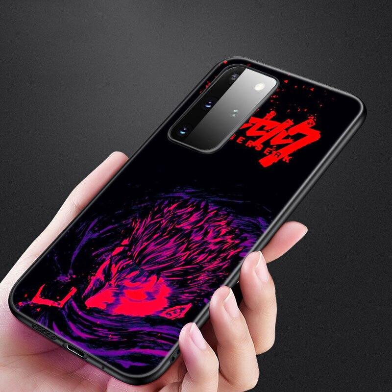 Anime Berserk Guts Phone Case For Samsung Galaxy S20 S21 FE S10 Lite Note 20 10 Lite S8 S9 S10E S10 Plus Ultra Black Soft Cover