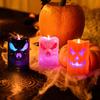 Bougie d'Halloween sans flamme avec lumière LED, Design Visage de Fantôme Citrouille Crâne Sécurisée à Piles Décoration Intérieur Extérieur pour Fête Maison Hantée