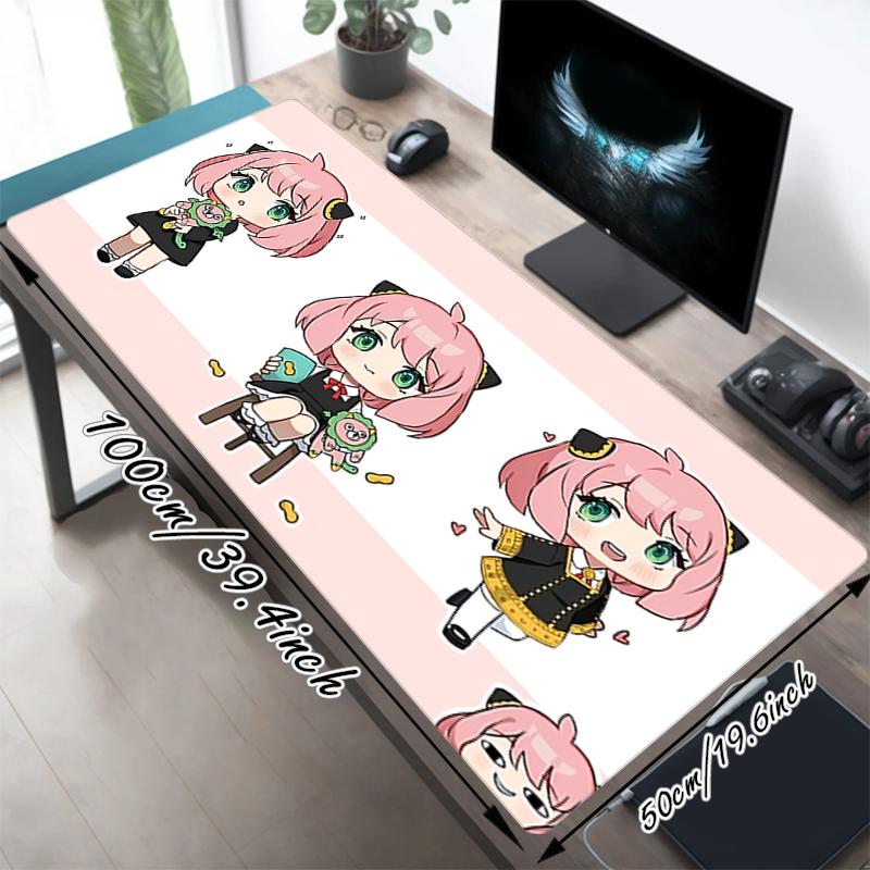 1Pc Chibi Characters Collection Gaming Mouse Pad Keyboard Desk Mat Non-slip Rubber Lock Edge Waterproof Computer Mousepad for Office Home Decor Y1668