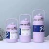 Stainless Steel Insulated Water Jug Food Grade Leak Proof Lid 24H Heat Cold Retention for Picnic Beach Trips