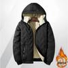 Men's Plus Size Lambswool Hooded Cotton Jacket - Autumn/Winter Warmth, New Style, Plus Velvet Ultrasonic Outerwear.