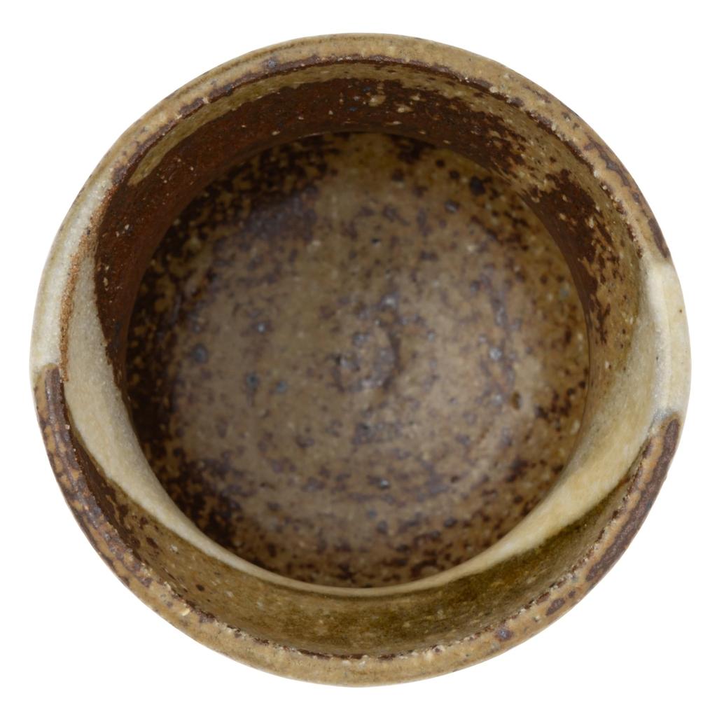 Marui Pottery Shigaraki Ware Hechimon Sake Cup 5cm Diameter Gourd Design Brown (Ochoko) Approx. MR-3-4329
