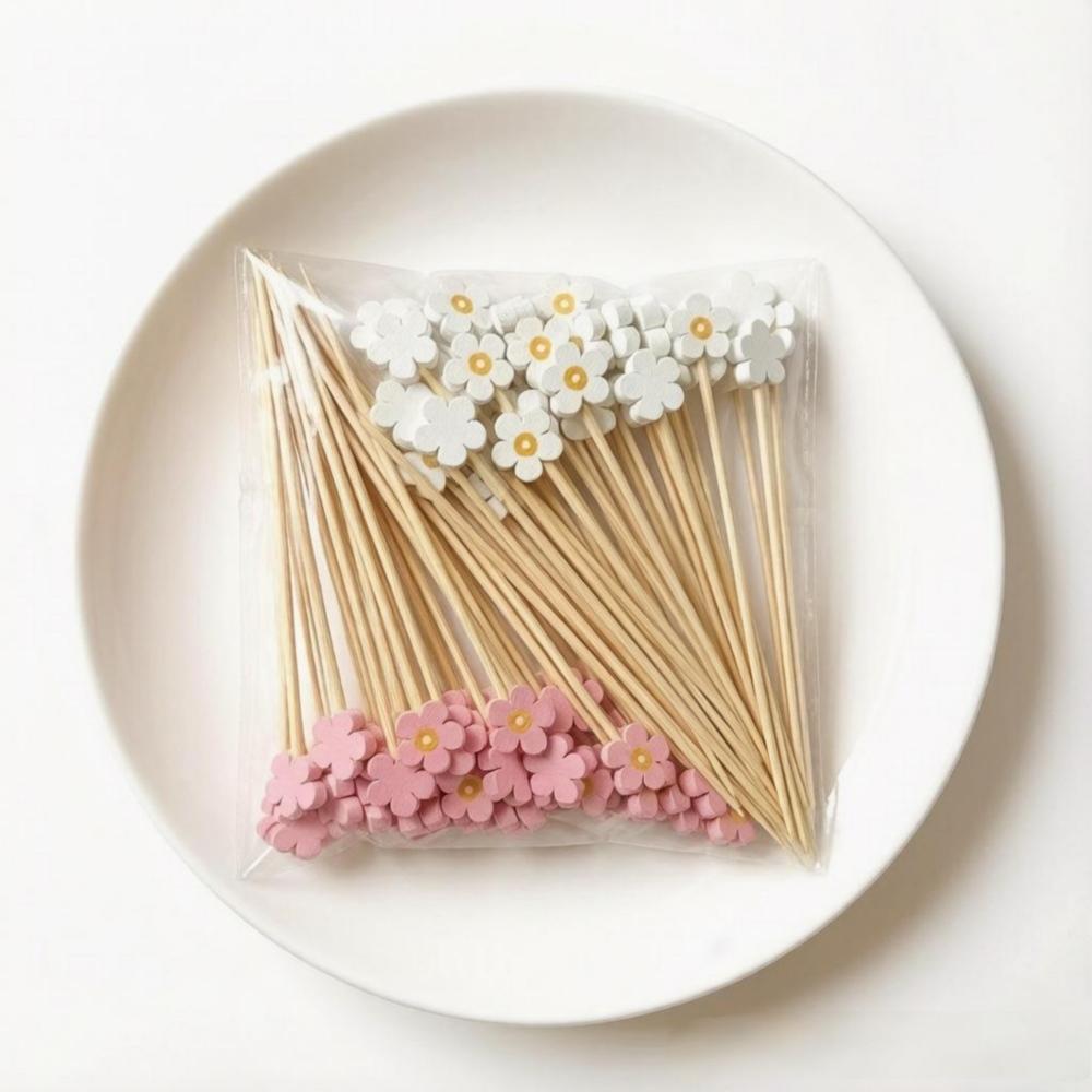 ECO JFB 120mm Mushroom Bamboo Party Picks for Fruit Cheese Woodland Events Custom Shape Bulk B2B Supply Pack