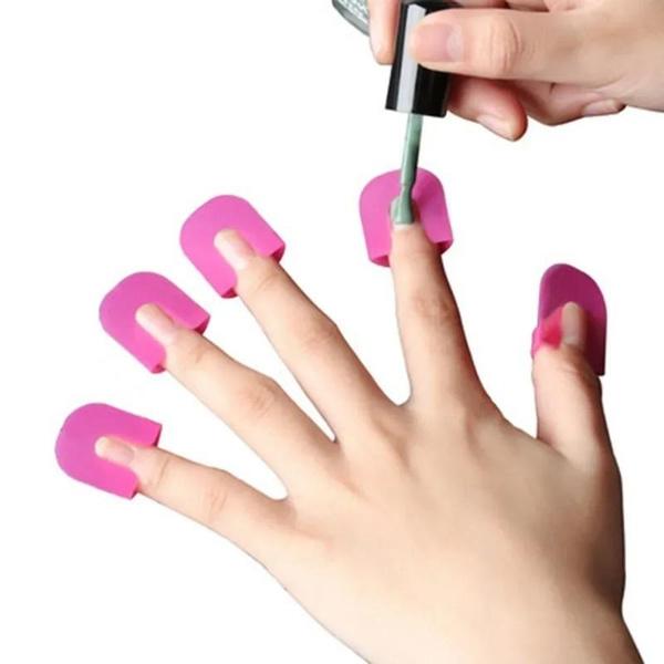 26 Pcs Nail Art Spill Prevention Clip Model Clip Nail Edge Print G Curve Shape Nail Varnish Spill Prevention Aids