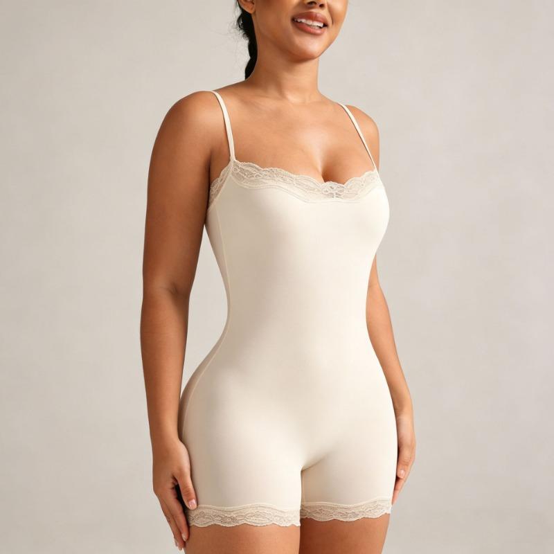 Women Sexy Lace Strappy High Stretch Tummy Control Bodysuit