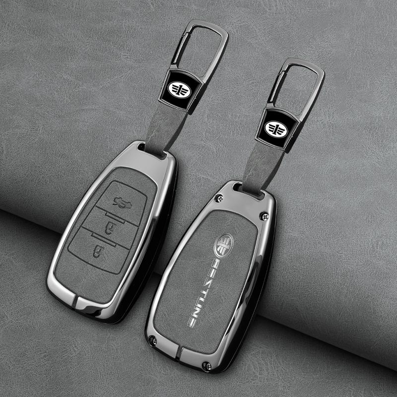 Zinc Alloy Car Smart Remote Key Case Cover Protector Holder Shell for FAW Besturn X80 2018 2019 2020 2021 Keychain Accessories