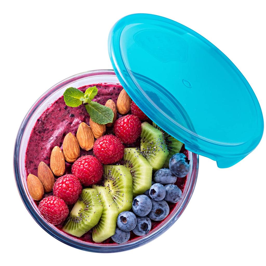 Synergy Trading PYREX Heat-Resistant Glass Bowl with Lid, Microwave-Safe, Clear, 2.0L (PRX0007)