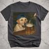 Gelber Labrador trinkt Bier Shirt, Lustiges Labrador Bier Meme Tee, Albernes Hunde Grafik T-Shirt, Neuheit Bierliebhaber Geschenk für Hundemama Papa