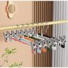 12Pcs Adjustable Metal Hangers With Clips, Non-Slip Space-Saving For Pants/Skirts & All Garments, Keep Clothes Tidy & Organized