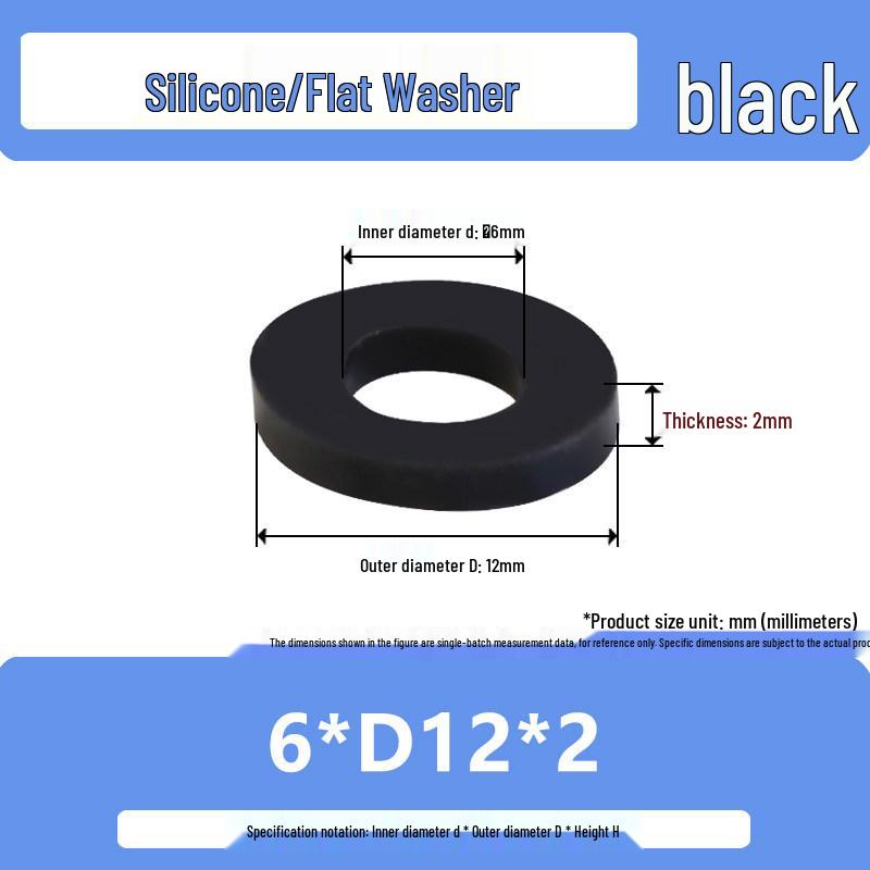 Shock-Absorbing Silicone Washer Pad Gasket – Soft Rubber Flat Sealing for M4, M5, M6, M8, M10.