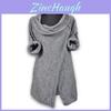 Elegante Jersey de Punto para Mujer Cárdigan Envolvente con Acogedor Cuello de Pico Chal