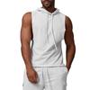 Men S Casual Solid Color Sleeveless Hooded Sweatshirt For Sports Fitness