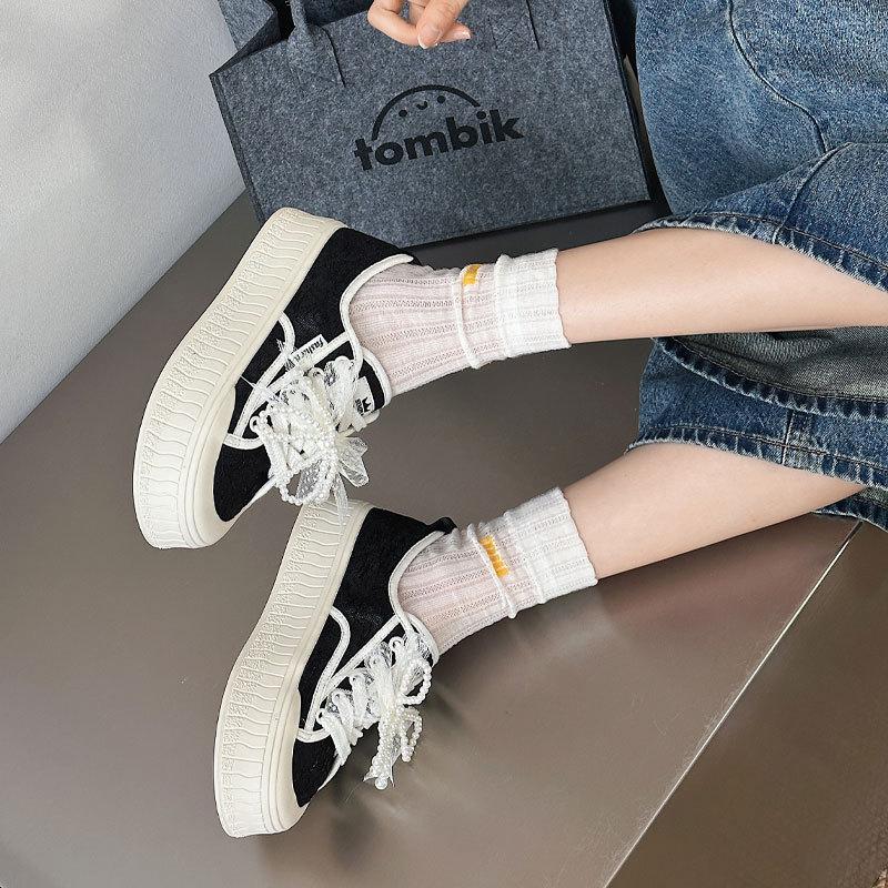 Mesh Women's Skirt Summer Thin Breathable Campus Student Platform Biscuit Shoes Casual Board Shoes