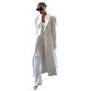 2025 Summer New Cross-border European and American Casual Workplace Elegant Long Trench Coat with Buttons, Elegant Goddess Long Sleeve and Long Pants