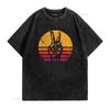 Womens Retro Peace T Shirt Love 60 S 70 Hippie Inspired Vintage Washed Breathable Top For Everyday Wear Stretched Slightly