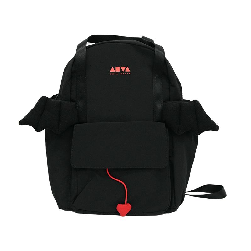 New Anta Nylon Fabric Backpack Regular Unisex Basic Black/Ink Jade Green 192518155D 24.9*13.0*36.1CM