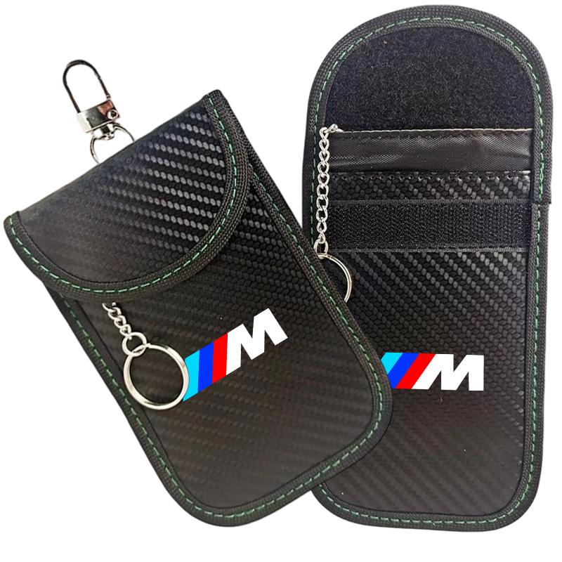 RFID Shielding Pocket Car Key Case Signal Blocker Bag For BMW M Emblem E46 E36 E34 F10 E90 F30 E60 F30 E53 E30 E92 E87 Accessory J5UJD