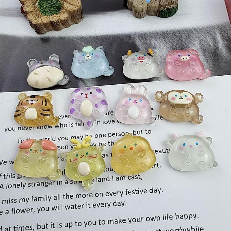 

1/5 шт., смоляные светящиеся мини-украшения со знаком зодиака, материал «сделай сам», аксессуары для рукоделия