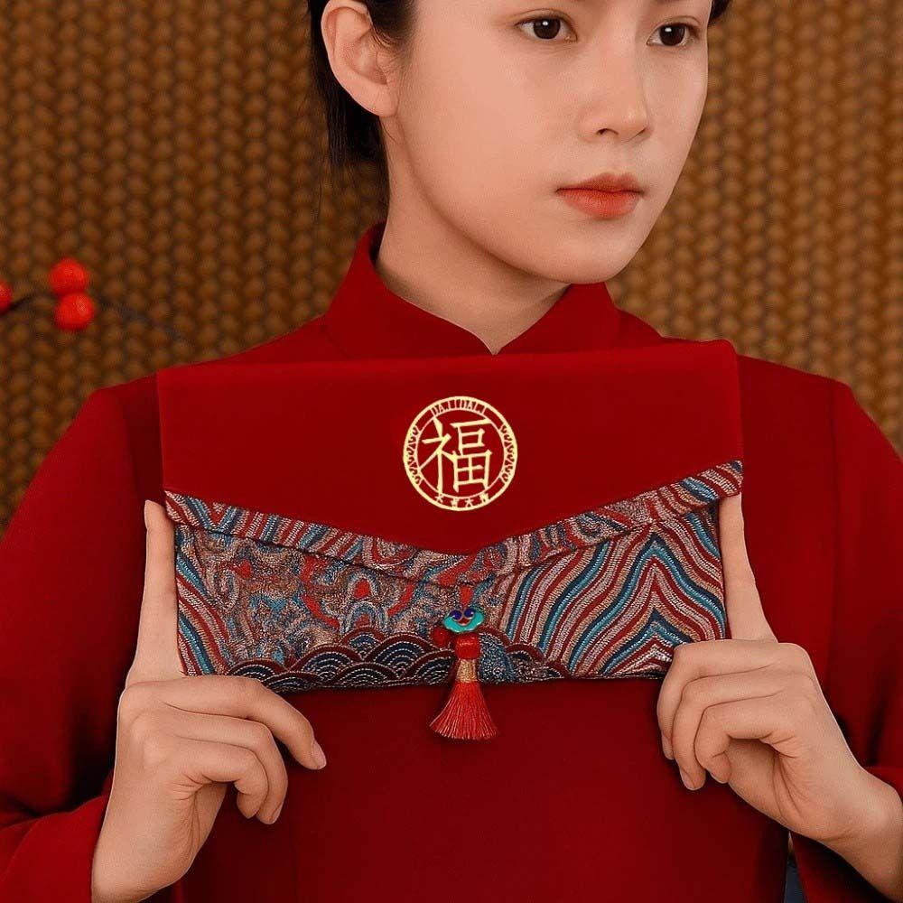 Magnetic Snap Spring Festival Red Envelope Traditional Lucky Money Packet  Celebration Party