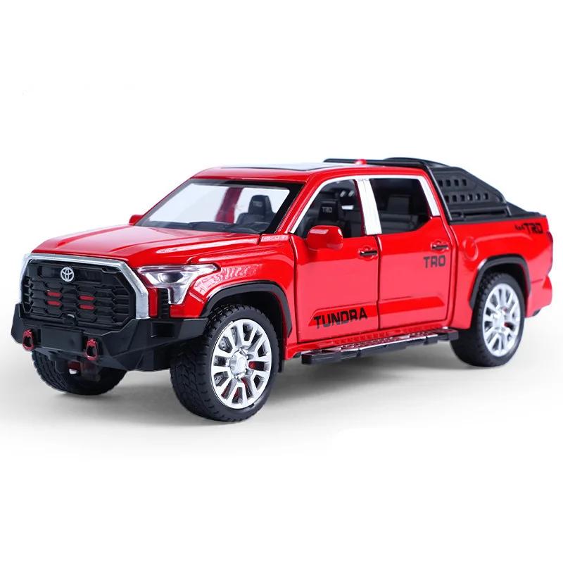 Xmwcj1 1:32 Toyota Tundra Pickup Car Model Diecast & Toy Metal Off-Road Vehicles Car Model Simulation Sound Light Childrens Toy Gift
