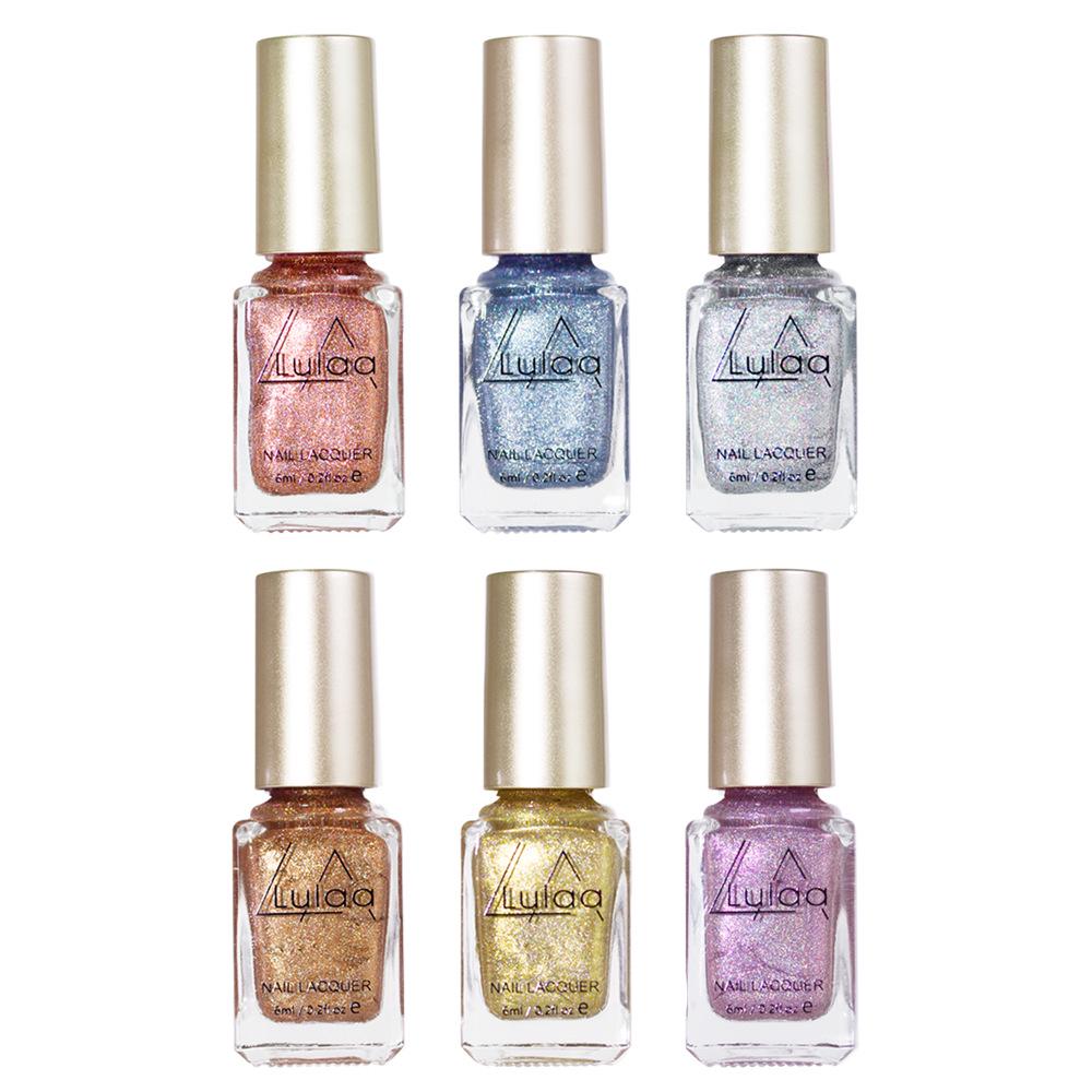 Laser Nail Polish Set Shiny Sequins No-bake Nail Polish Nail Art Supplies