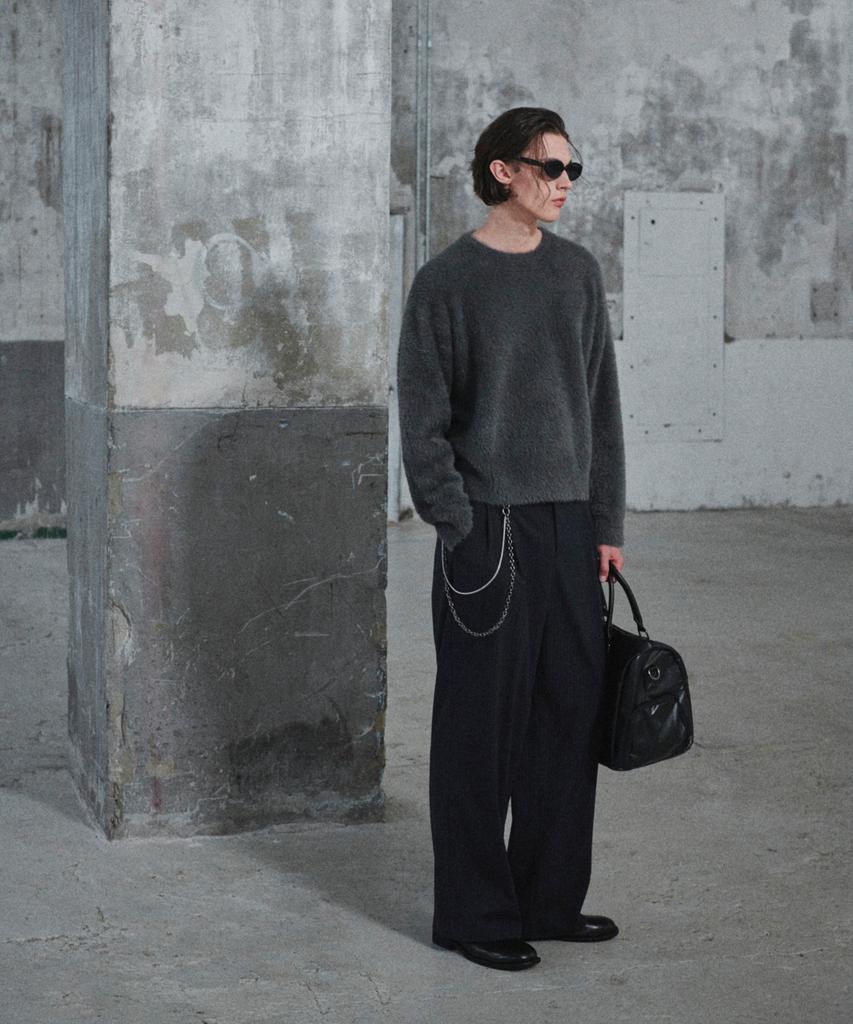 GLW Hairy Crop Knit Charcoal