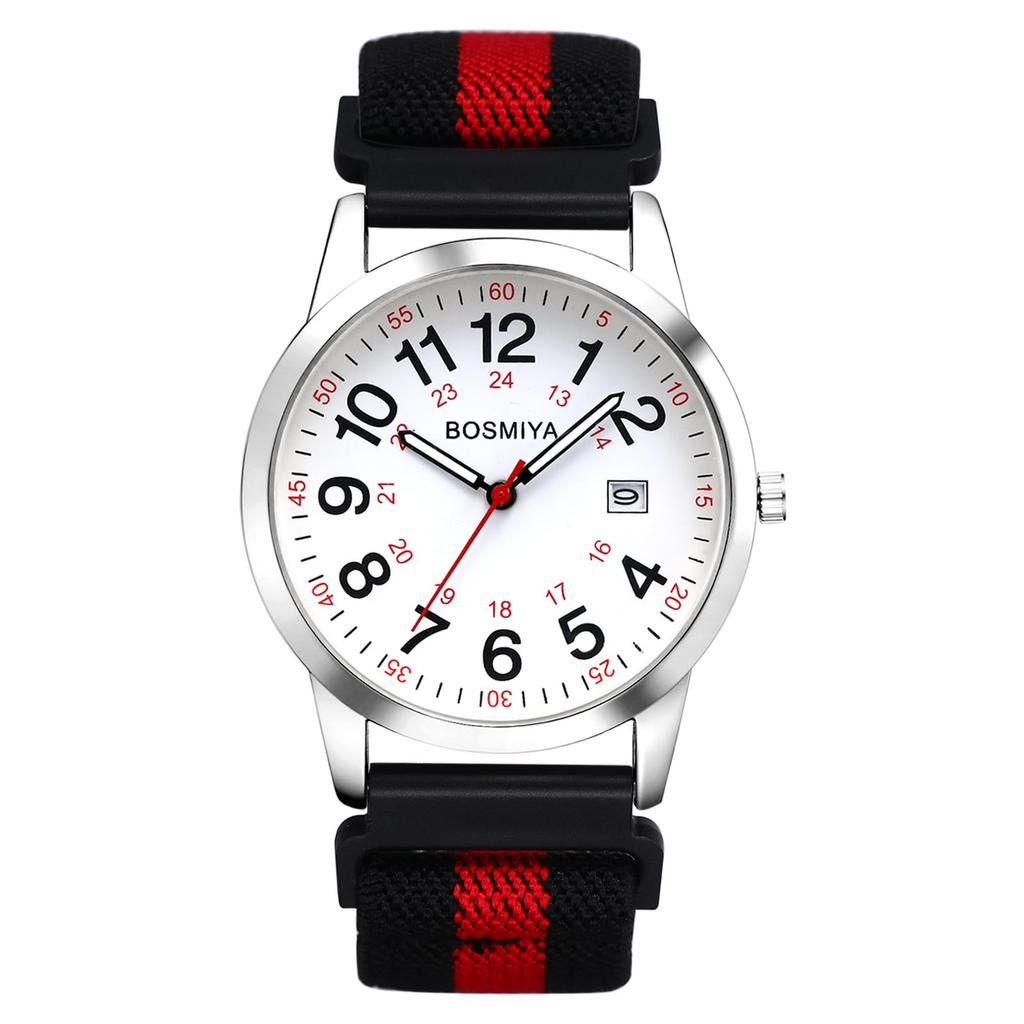 Quartz Watch with Braided Analog Date Calendar Large Colorful Popular Perfect for Christmas Men's Band, Waterproof Display, Display, Display, Dial,