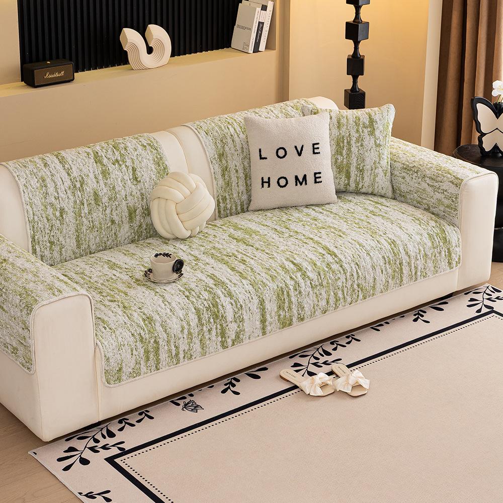 New Chenille Sofa Cover All-Season Universal Soft Comfortable Non-Slip Cushion Cream Style Sofa Cover Cat-Scratch Resistant