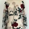 1x1.2m Rose Flowers Embroidery Tulle Mesh Fabric 3D Flower Embroidered Lace Fabric DIY Wedding Dress (it\'s Fabric NOT Dress!!)