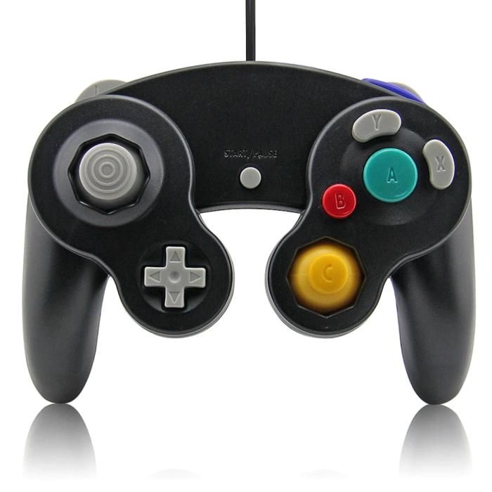 Manette filaire - Manette Noire Game Cube_26 - Compatible GameCube &amp; Wii (RVL-001) - Vibration - Câble 1,5 m