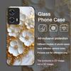 Aesthetic Flower Marble Texture Art Tempered Glass Phone Case for Motorola Moto G85 G84 G75 Edge 50 Fusion 40 Neo 30 Pro Covers