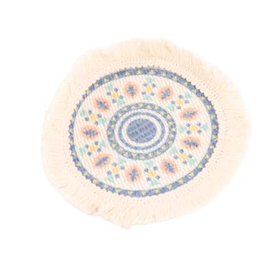 Tovaglietta Cotone Poliestere Rotonda Morbida Comoda Intrecciata con Nappe per Decorazione Cucina E S