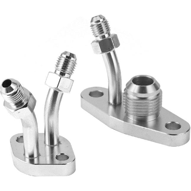 Turbo Oil Feed Inlet Flange Turbo Oil Return Flange Turbo Oil Feed Flange Water Return Discharge Kit 312‑07006‑003 Fit for CT9 CT12 CT20 Auto