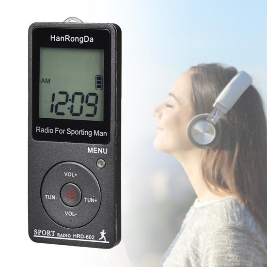 HRD-602 Digital Radio Mini Easy to Operate LCD Display FM/AM Portable Pocket
