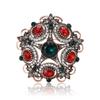 Vintage Baroque Alloy Rhinestone Flower Brooch Temperament Versatile Men'S And Women'S Sweater Coat Corsage Ornament Pin