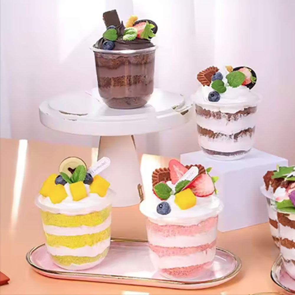 50pcs 250/360/500ML Ice Cream Cup U Shaped Dessert Cup Drinkware Salad Cup  Jelly