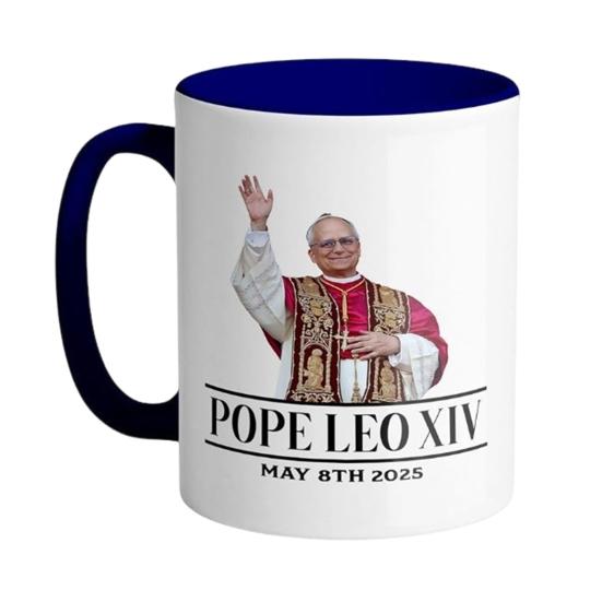 

Смешная кофейная кружка Папа Лев XIV Памятная кружка Подходит для микроволновой печи Керамика фиолетовый