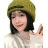 Knitted hat for women, warm in autumn and winter, thickened ear protectors, cute in winter, showing a small face, and fashionable wool hat.