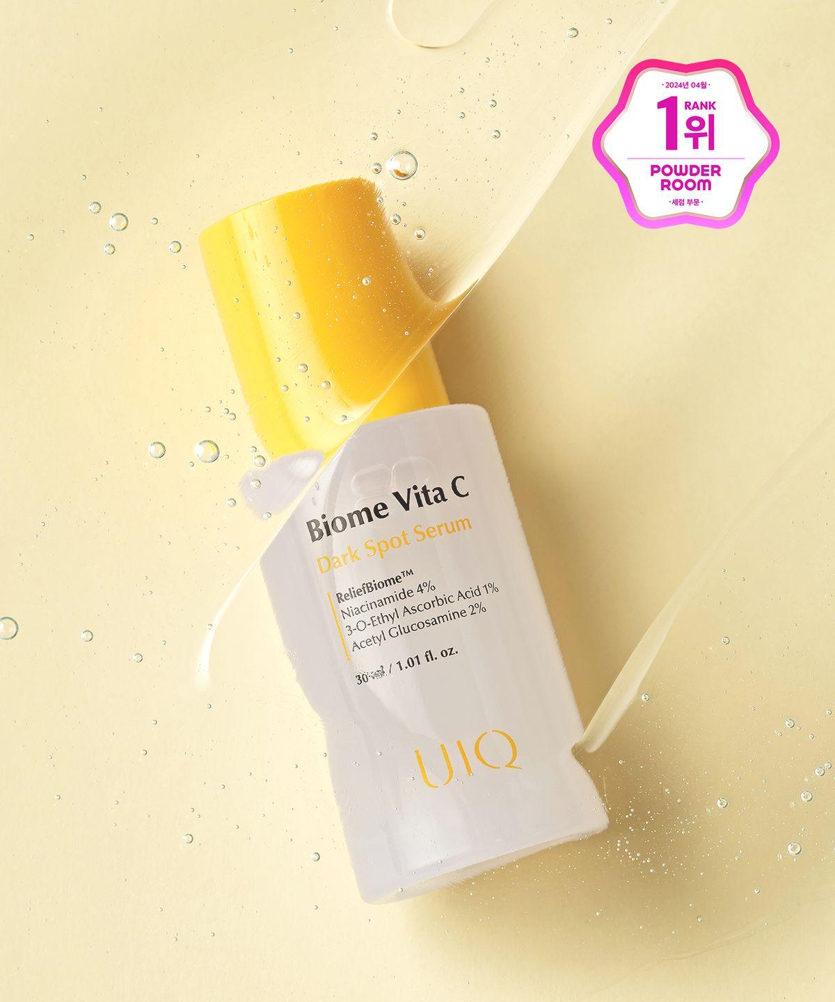UIQ Сыворотка Biome Vita-C для борьбы с несовершенствами – Осветление и уход за пигментными пятнами с витамином C для чистой, ровной кожи