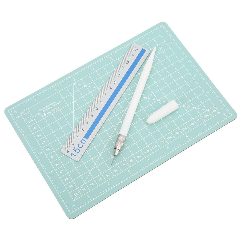 Exacto Knife Set Portable DIY Hand Account Art Craft Engraving Pen Knife A5 Cutting Pad Aluminum Ruler 12 Blades Set