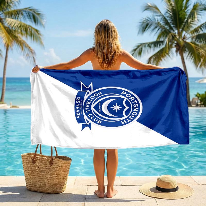 Portsmouth FC Print Quick Dry Beach Towel Microfiber Absorbent Portable Travel Swimming Towel