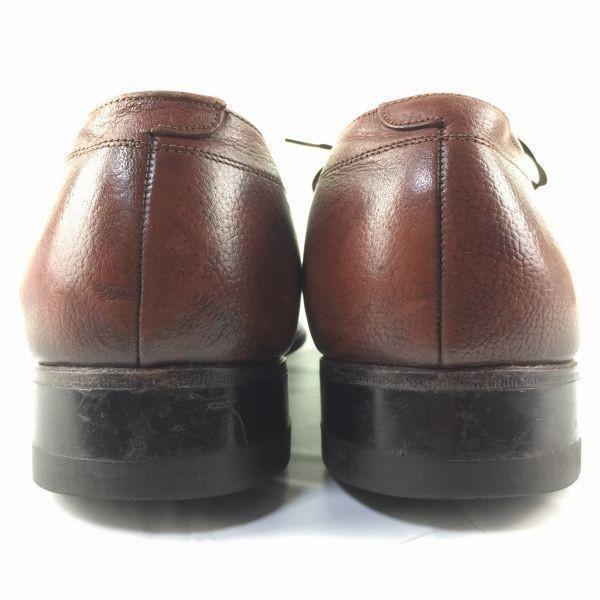 80s-90s Vintage FLORSHEIM Goodyear Welted Leather U-Tip Business Shoes Brown Wide 9.5 5E 27.5(USED)