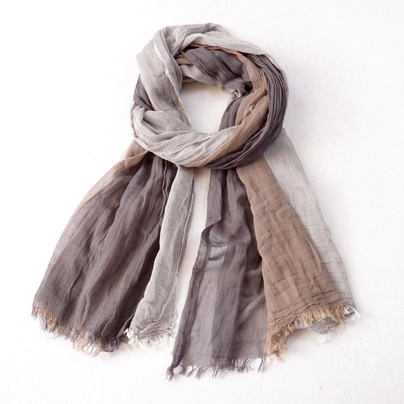 Designer Patchwork Men Scarf Cotton Linen Autumn Winter Men'S Scarves Warm Neckerchief Pashmina Casual Male Bufandas Shawls