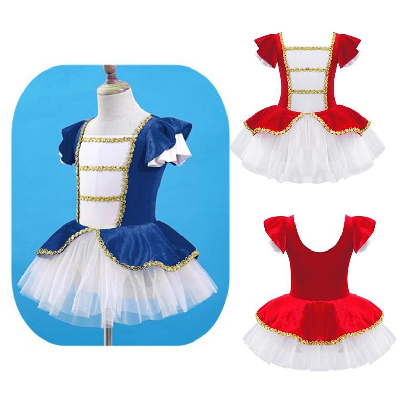 

Ballet Tutu Dress Kids Girls Christmas Costume Figure Ice Skating Gymnastics Leotard Stage Performance Dancewer 3-4 Years червоний