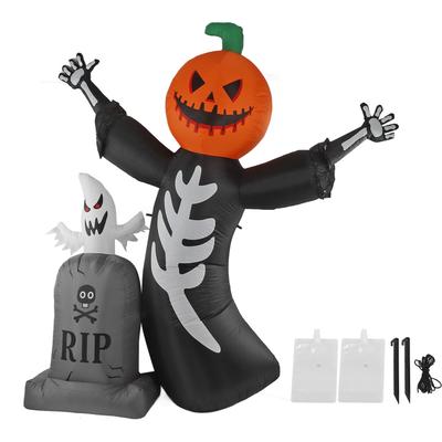 Halloween Pumpkin Tombstone Inflatable Decoration Pumpkin Head Ghost Tombstone Inflatable Decor