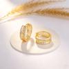 Fashion Commute Ear Cuff for Women, Zircon Inlaid Great Wall Motif Earring with 14K Gold Plated Finish