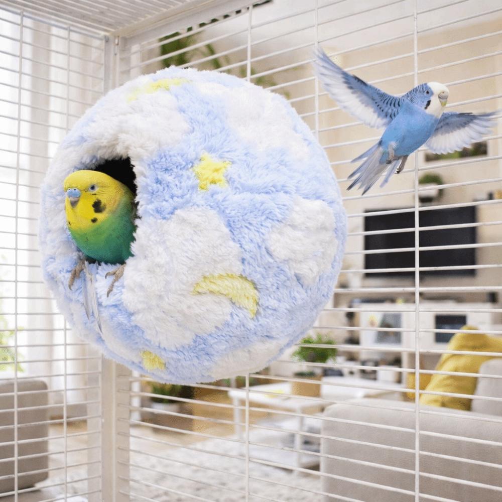 Haustier Samt Versteck Fleece Imitation Gewebt Vogelnest Abnehmbar Verdickt Vogelzuchtnest Rund Warm Vogelkäfig Nest Garten