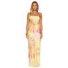 Women's Strapless Floral Print Long Dress - Spring/Summer Fashion, Resort Casual Style