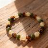 Festive Gifts Tiger Eye Green Aventurine And Rutilated Quartz Beaded Bracelet Natural Fashion Jewelry Daily Wear Simple Versatile Accessory