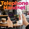 Retro Telephone Handset with Volume Slider USB-C Interface Wired Telephone Headphone for Cell Mobile Smartphones Tablet Laptop